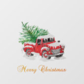Merry kerst Red Truck Pine Tree Raamsticker (Vel)