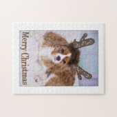 Merry kerst renindeer Cavalier King Charles Legpuzzel (Horizontaal)