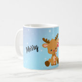 Merry kerst Rudolph Reindeer Koffiemok (Voorkant links)