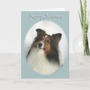 Merry kerst Sheltie Feestdagen Kaart