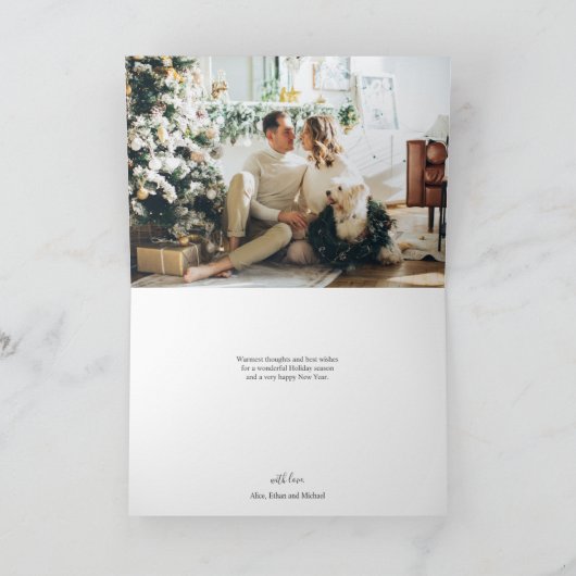 Merry kerst Simple Photo Collage Kaart (Binnen)