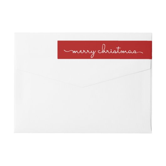 Merry kerst Simple Red Hand Lettered Wrap (Achterkant)