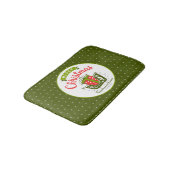 Merry kerst Sleigh Red Green Snowflake Patroon Badmat (Gekanteld)