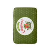 Merry kerst Sleigh Red Green Snowflake Patroon Badmat (Voorkant Verticaal)