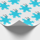 Merry kerst Snowflake Pattern Blue White Cadeaupapier (Hoek)