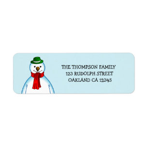 Merry kerst Snowman Etiket