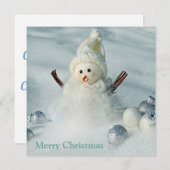 Merry kerst Snowman Feestdagenkaart (Voorkant / Achterkant)