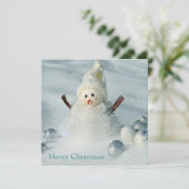 Merry kerst Snowman Feestdagenkaart (Staand voorkant)