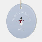 Merry kerst Snowman Keramisch Ornament (Links)