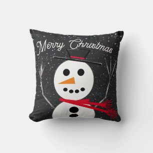 Merry kerst Snowman Kussen