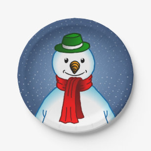 Merry kerst Snowman Papieren Bordje