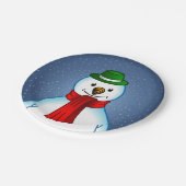 Merry kerst Snowman Papieren Bordje (Gekanteld)