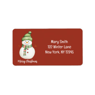 Merry kerst Snowmen Etiket