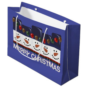 Merry kerst Snowmen Groot Cadeauzakje