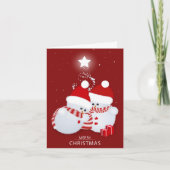 Merry kerst Snowmen Kaart (Voorkant)