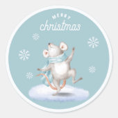 Merry-kerst-springdansermuis Ronde Sticker (Voorkant)