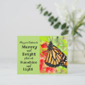 Merry kerst Sunshine Monarch Butterfly Briefkaart (Staand voorkant)