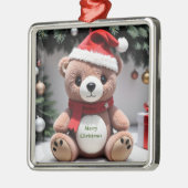 Merry kerst Teddy Bear Metalen Ornament (Links)