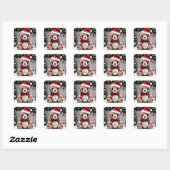 Merry kerst Teddy Bear Vierkante Sticker (Vel)