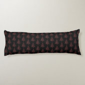Merry kerst Tree Pattern Black Red Elegant Lichaamskussen (Achterkant)