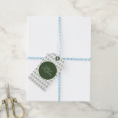 Merry kerst Tree Pattern Pine Green Cadeaulabel (Met Touw)