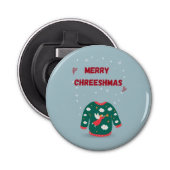 Merry kerst Ugly Sweater Angel Paper Button Flesopener (Voorkant)