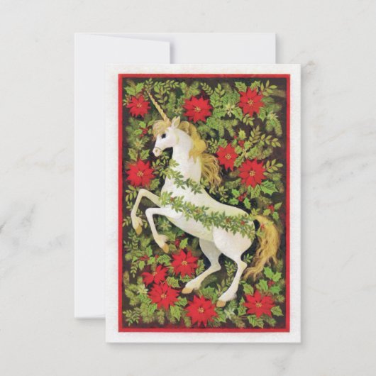 Merry kerst Unicorn Bedankkaart (Voorkant)