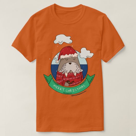 Merry kerst Walrus T-shirt (Design voorkant)