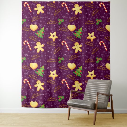 Merry kerst wandkleed (In situ)