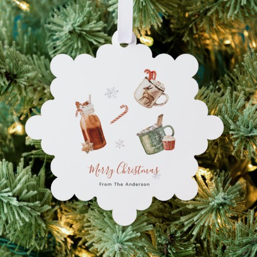 Merry kerst warme chocolade ornament kaart (Insitu (Drie))