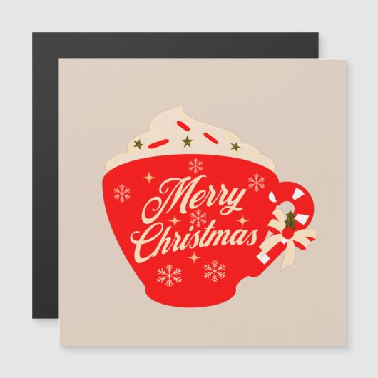 Merry kerst-warme chocolade Tan Snowflake-kaart (Voorkant / Achterkant)