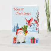 Merry kerst Waterverf Sneeuw Feestdagen Kaart (Voorkant)
