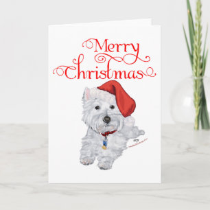 Merry kerst Westie Feestdagen Kaart