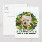 Merry kerst Westie Feestdagenkaart (Voorkant / Achterkant)