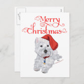 Merry kerst Westie Feestdagenkaart (Voorkant / Achterkant)