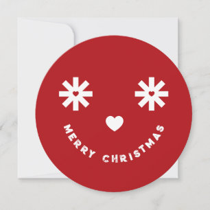 Merry kerst Whimsical Funny Smiley Foto Feestdagenkaart