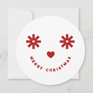 Merry kerst Whimsical Funny Smiley Foto Feestdagenkaart