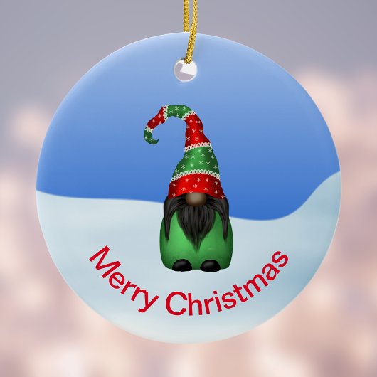 Merry kerst Whimsical Gnome Keramisch Ornament