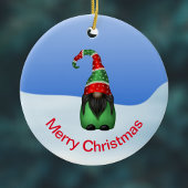 Merry kerst Whimsical Gnome Keramisch Ornament