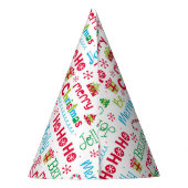 Merry kerst Whimsical Modern Jolly Typografie Feesthoedjes (Achterkant)