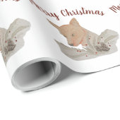 Merry kerst Woodland Fox Cadeaupapier (Rol Hoek)