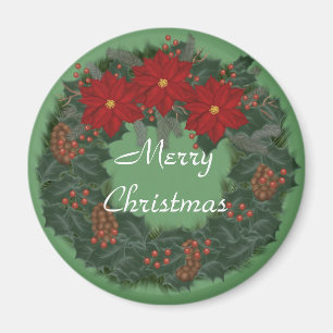 Merry kerst Wreath Magnet Magneet