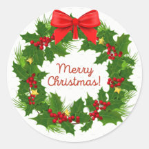 Merry kerst Wreath Sticker