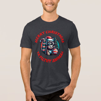 Merry kerst Ya Filthy Animal Tri-Blend Shirt