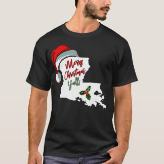 Merry kerst Yall Southern Louisiana Santa Hat T-shirt