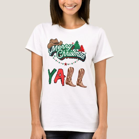 Merry kerst Yall T-shirt (Voorkant)