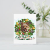Merry kerst Yorkie Feestdagenkaart (Staand voorkant)