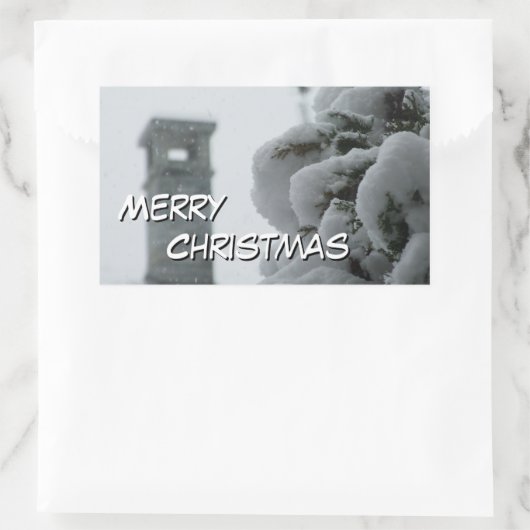 Merry kerstaker rechthoekige sticker (Tas)