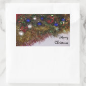 Merry kerstaker rechthoekige sticker (Tas)