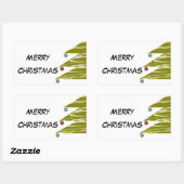 Merry kerstaker rechthoekige sticker (Vel)